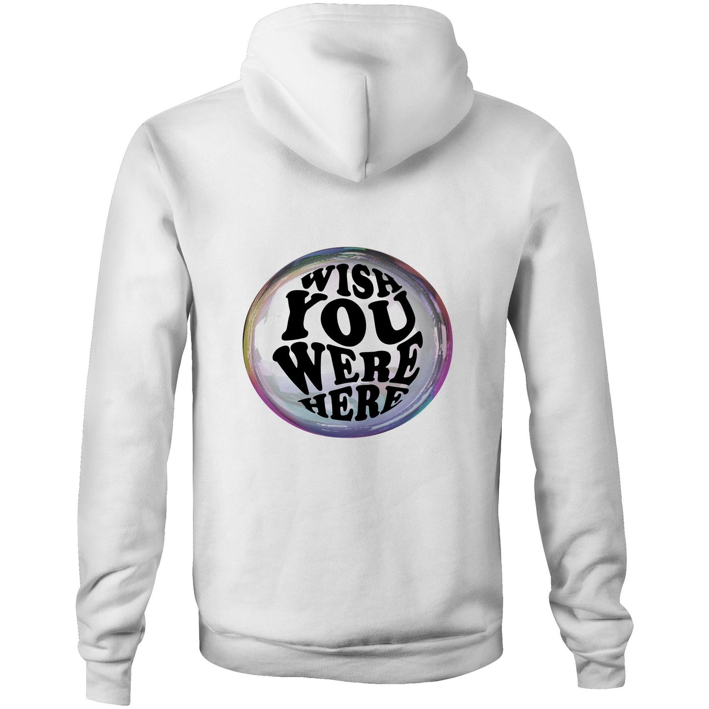 "Wish You Were Here" Distorted Typography Hoodie