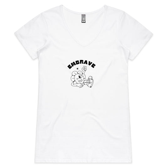 Women's Embrave Flower Guy Tee V-Neck