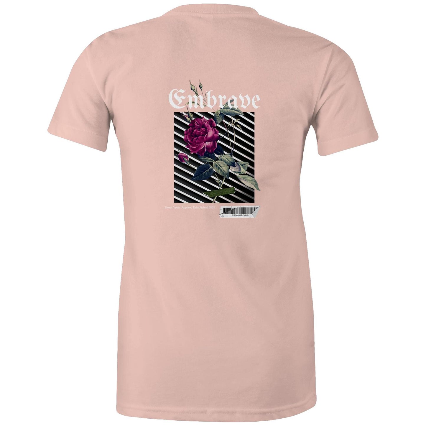 Women's Round Neck Embrave Rose Tee