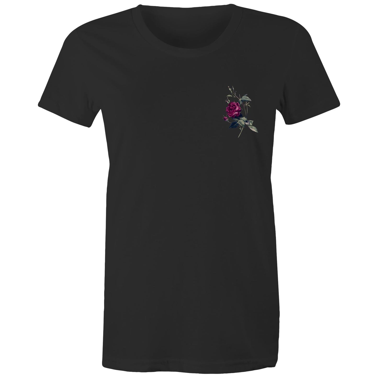 Women's Round Neck Embrave Rose Tee