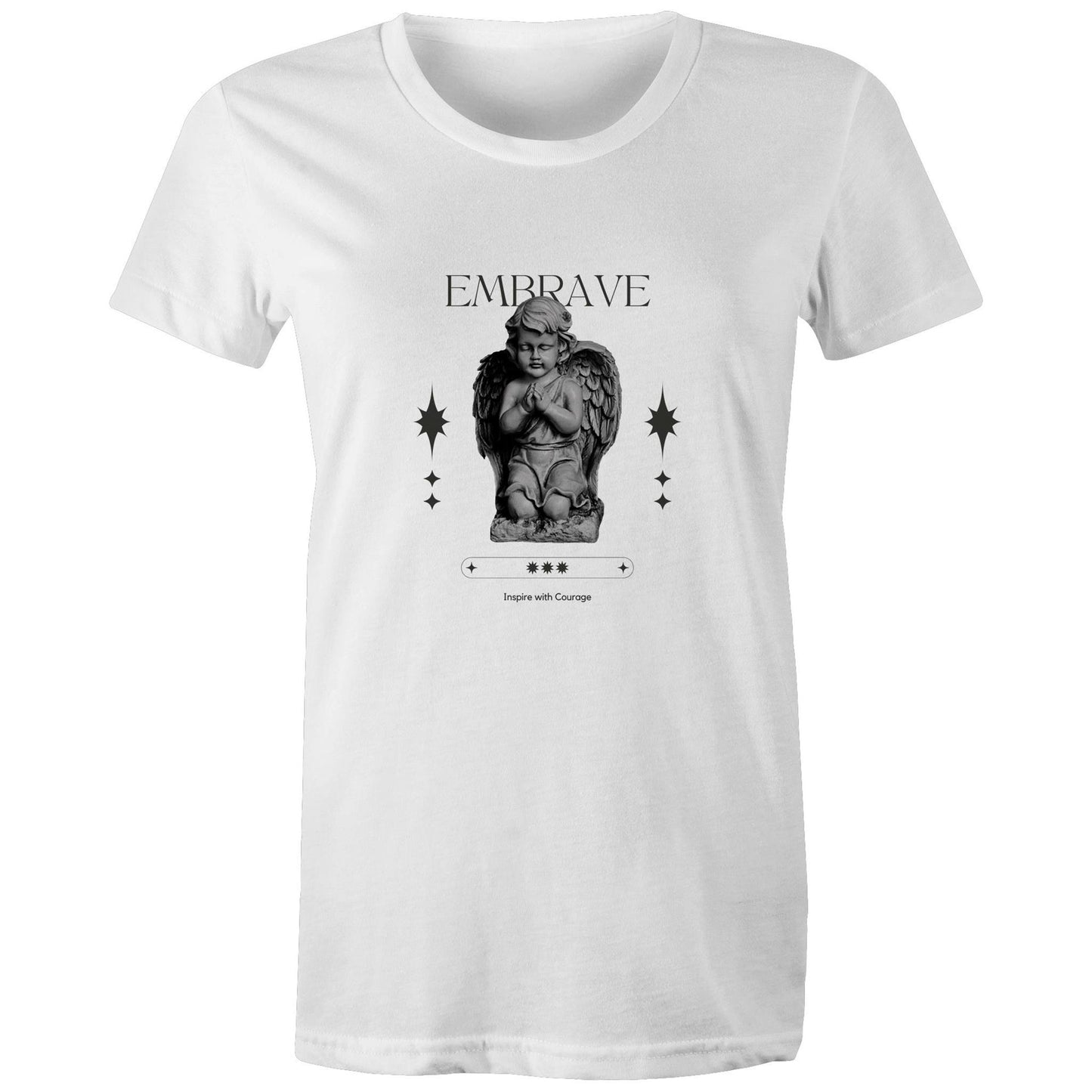 Women's Round Neck Embrave Angel Graphic Tee