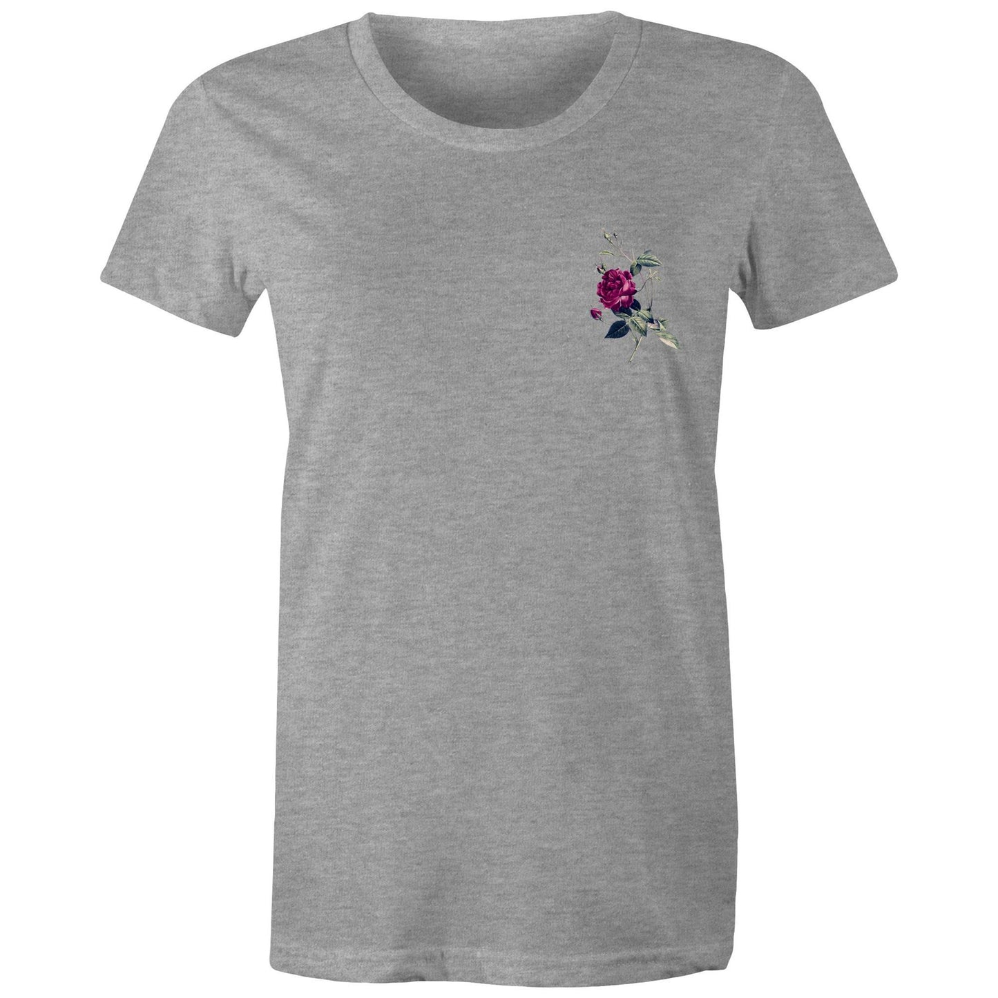 Women's Round Neck Embrave Rose Tee