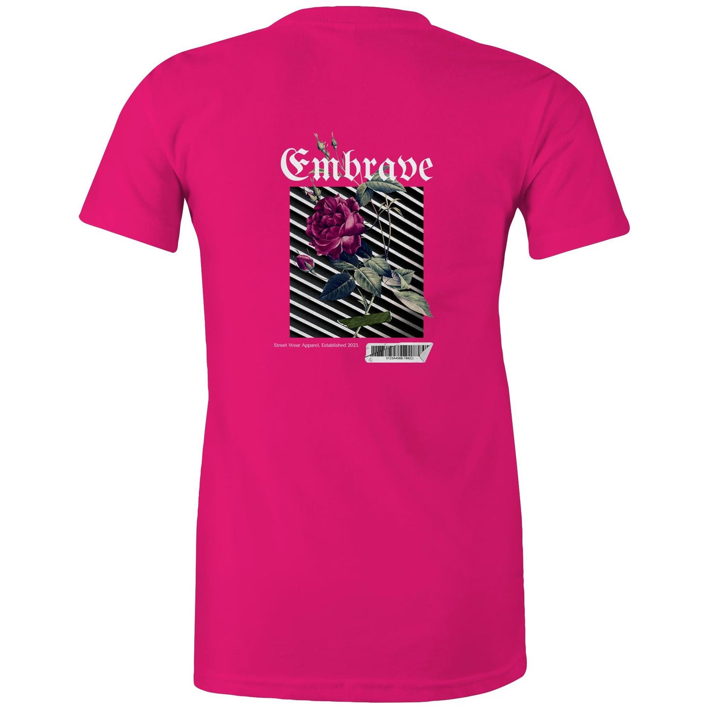 Women's Round Neck Embrave Rose Tee