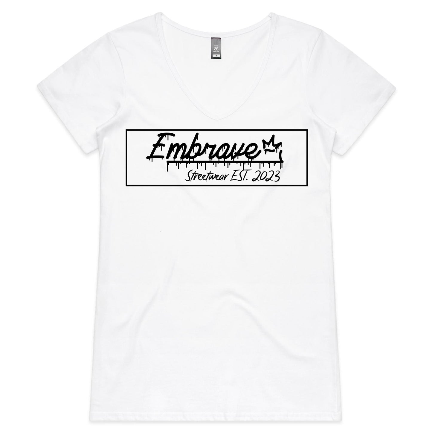 Women's V-Neck Embrave Box Logo Tee