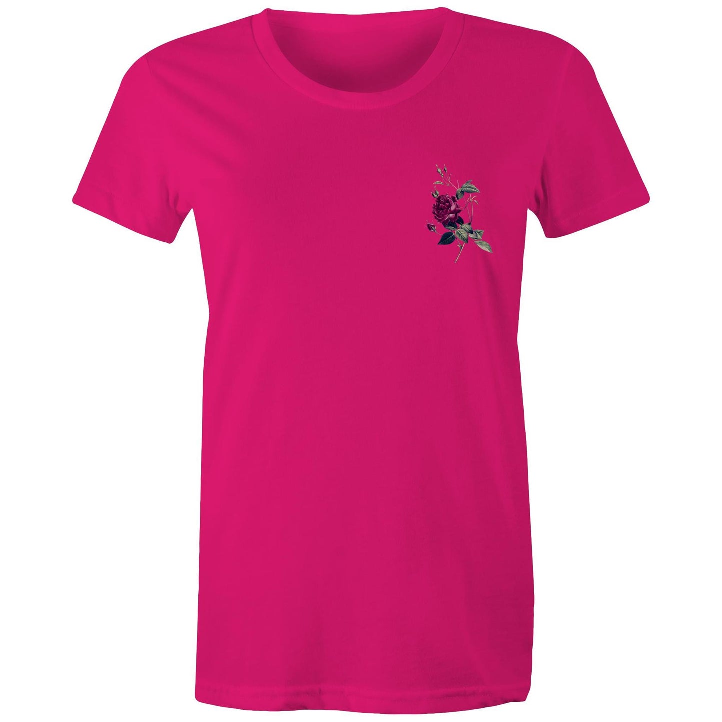 Women's Round Neck Embrave Rose Tee