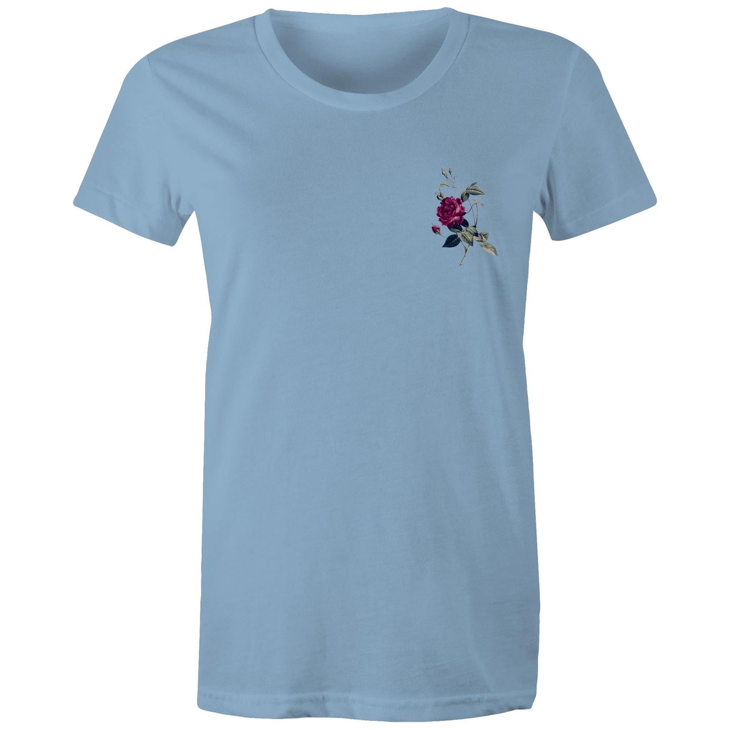 Women's Round Neck Embrave Rose Tee