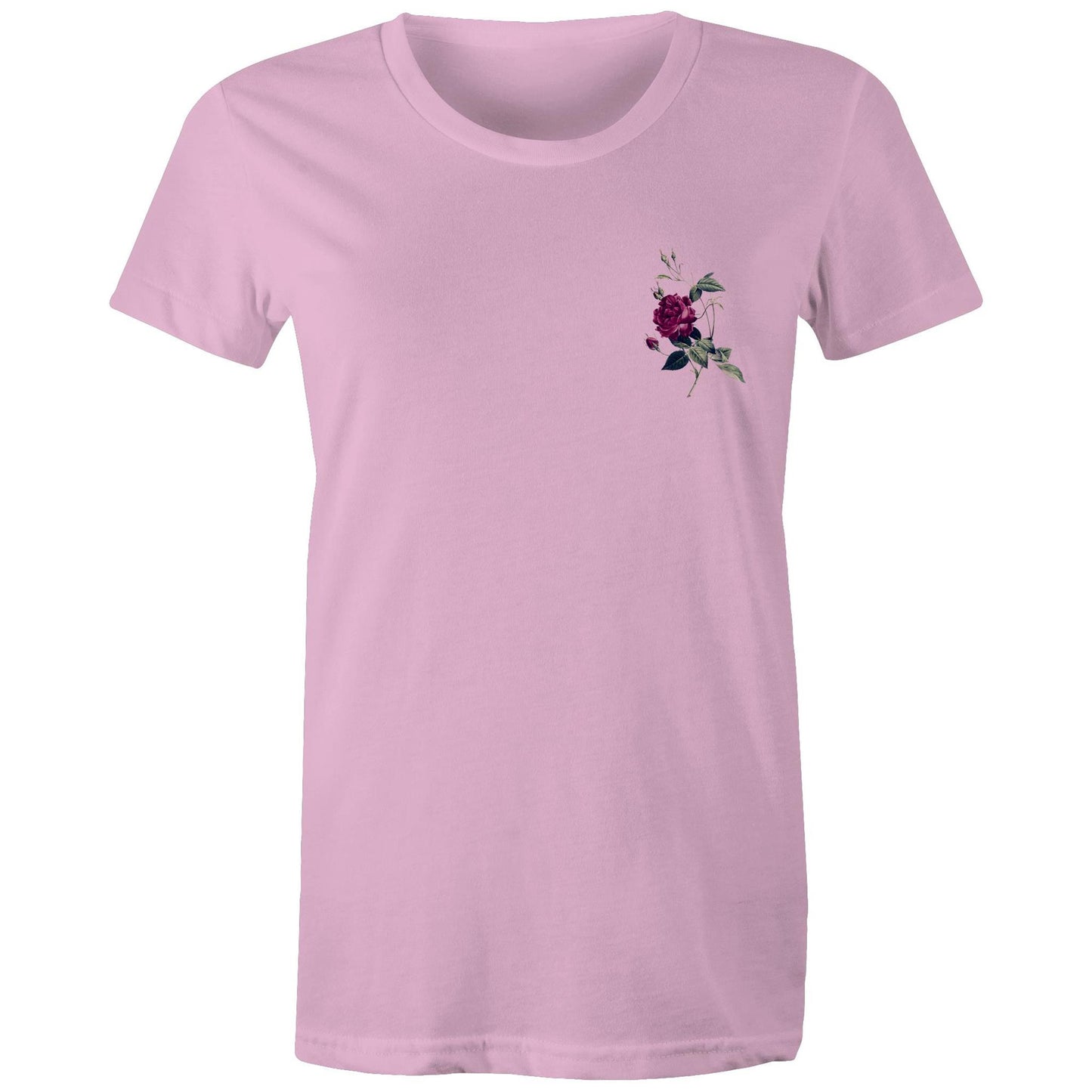 Women's Round Neck Embrave Rose Tee